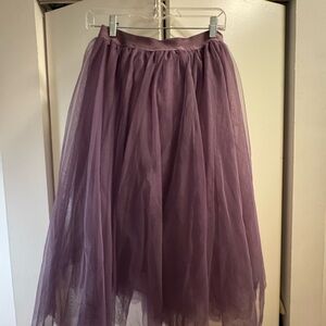Haute Monde Lavender Tulle Midi Skirt
